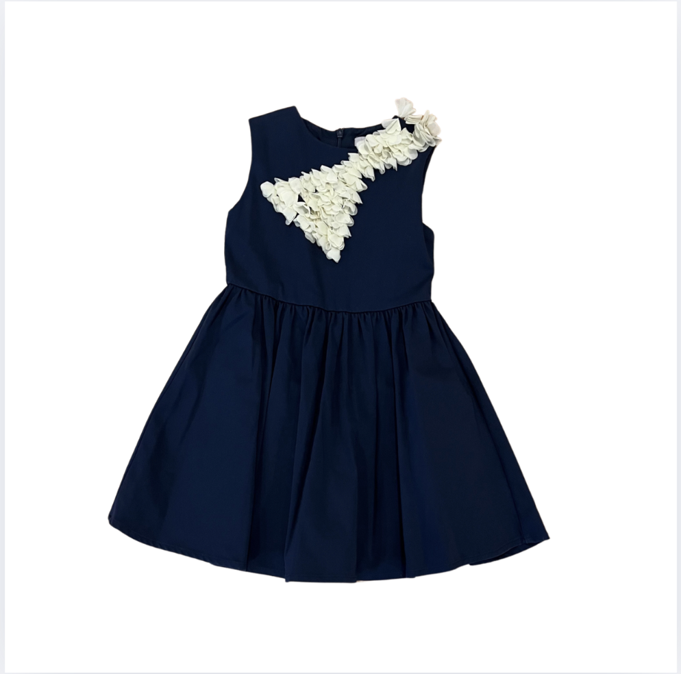 Lia Lea Lacivert beyaz elbise 5 6 yaş