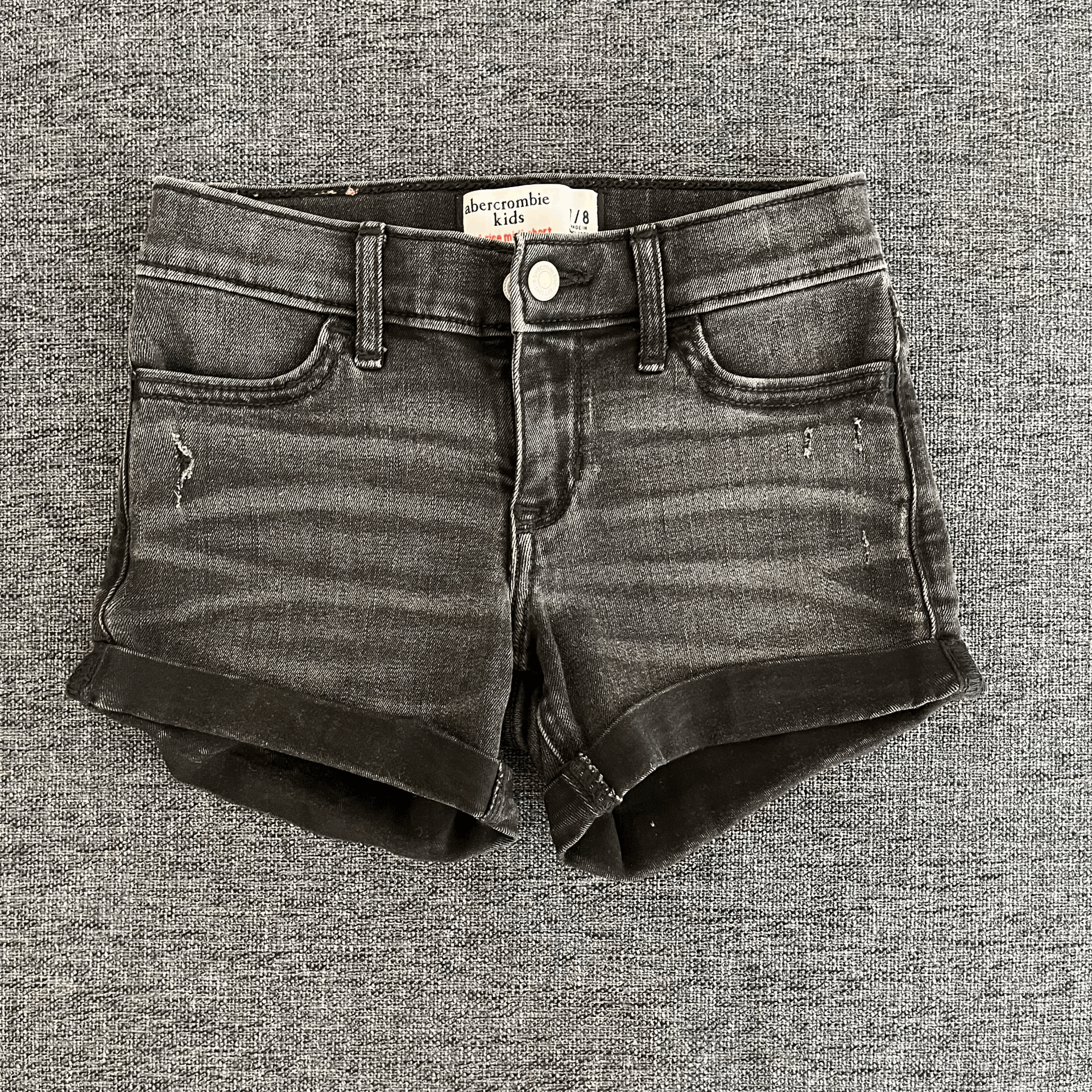 Abercrombie Siyah Denim Şort 7 8 yaş