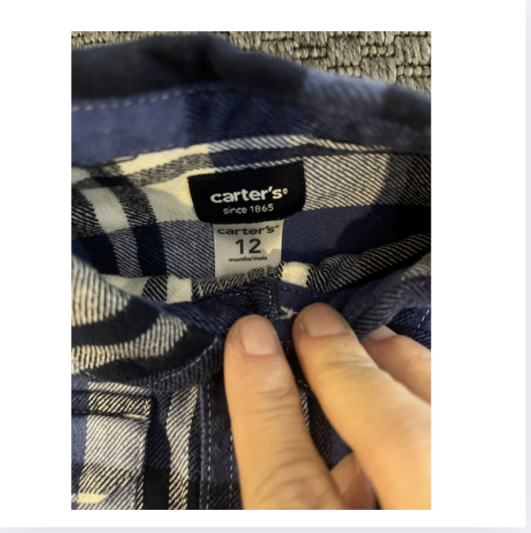 Carters mavi kışlık Gömlek 12 ay