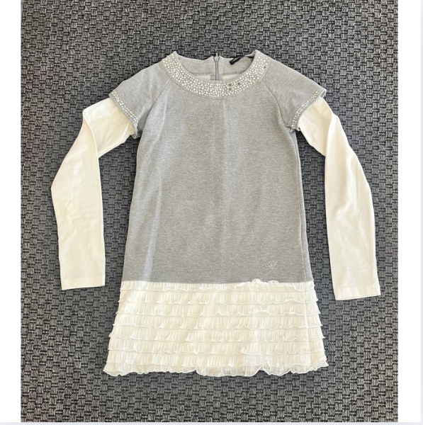 Bluemarine Gri Beyaz Elbise 6 yaş