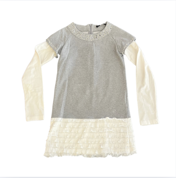 Bluemarine Gri Beyaz Elbise 6 yaş