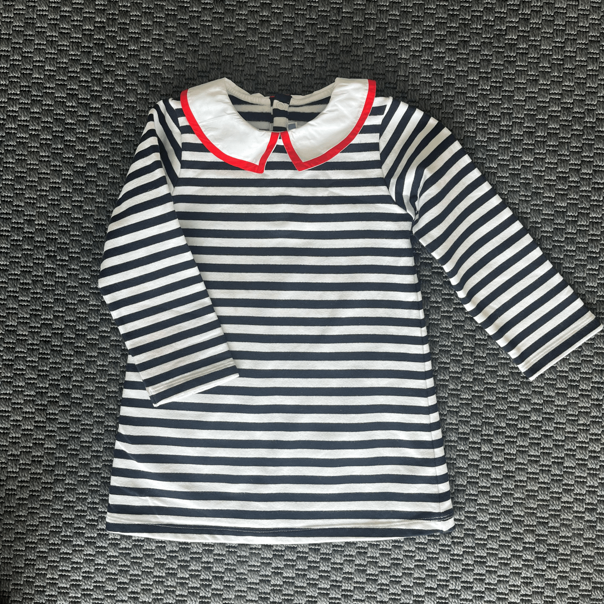 Jacadi Lacivert Beyaz Çizgili Elbise 36 ay 96 cm