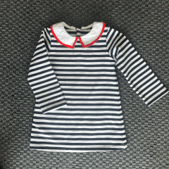 Jacadi Lacivert Beyaz Çizgili Elbise 36 ay 96 cm